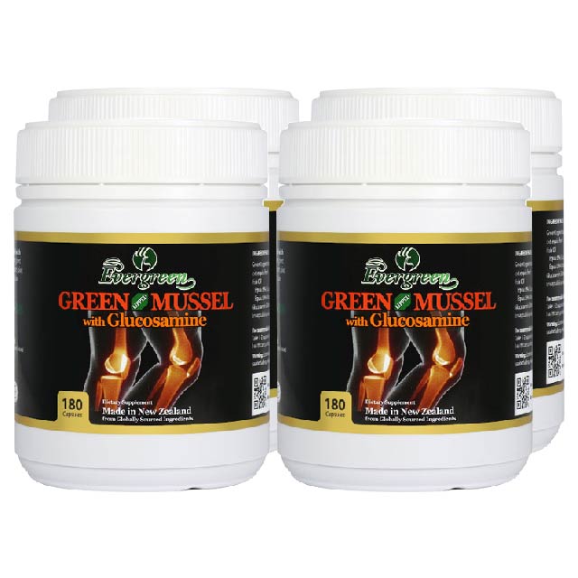 에버그린 초록입홍합 글루코사민 180캡슐  4개