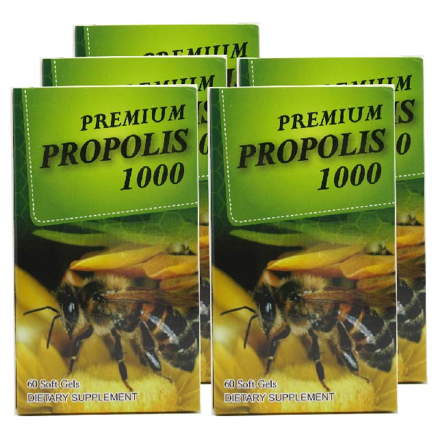 헬스팜 프리미엄 프로폴리스 1000 60캡슐 (블리스터팩)  5개